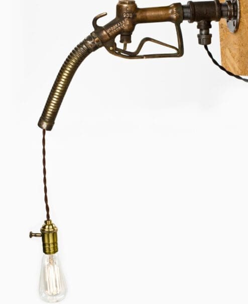 Alternative view of Vintage Gas Pump Nozzle Light Fixture