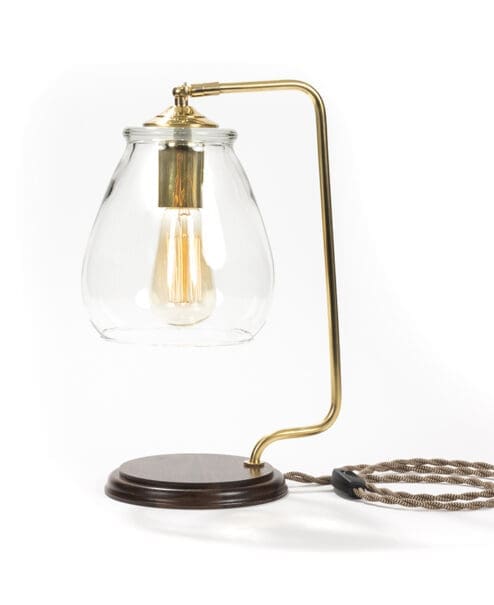 Alternative view of Glass Shade Edison Bulb Table Lamp - Brass