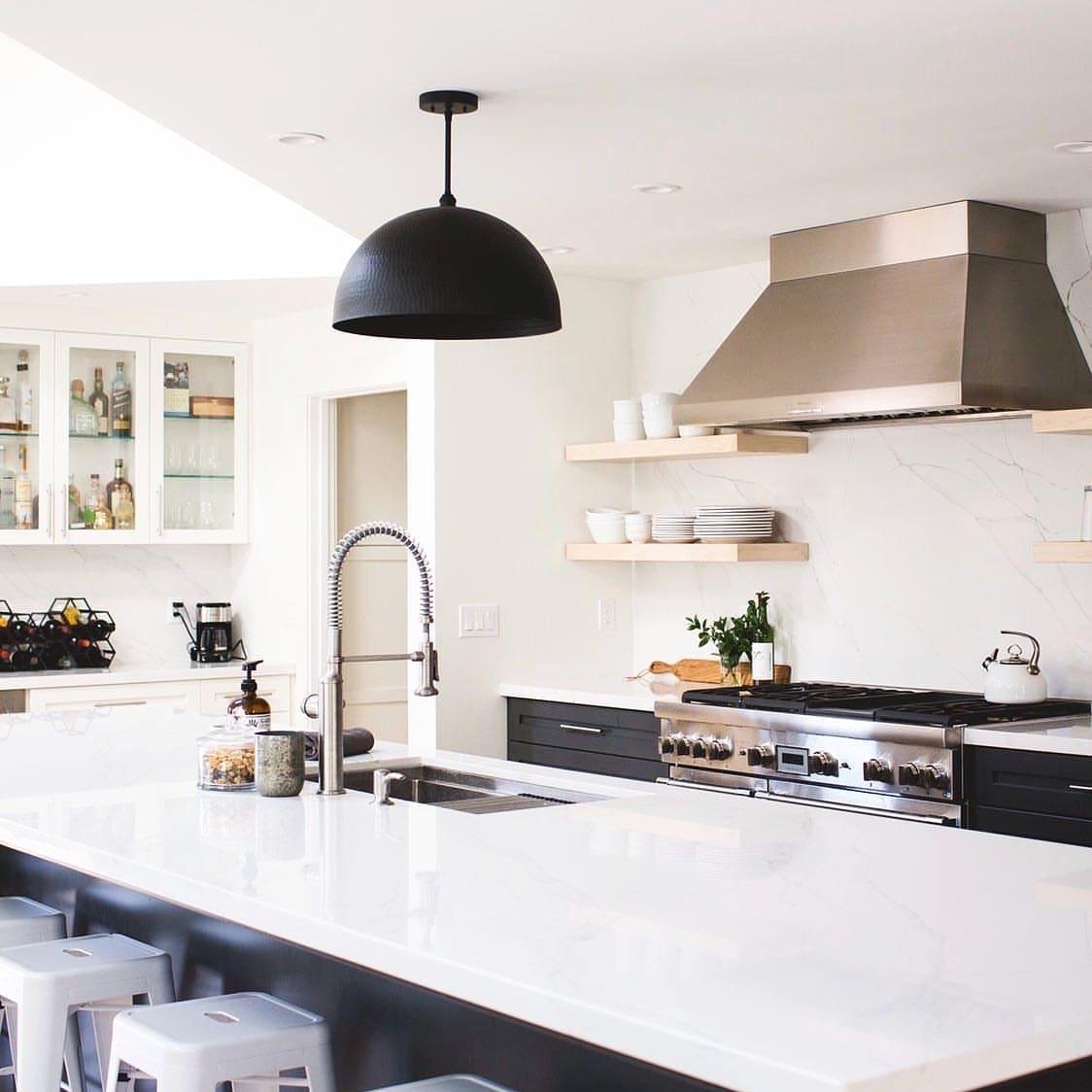 Matte Black Hammered Dome Pendent