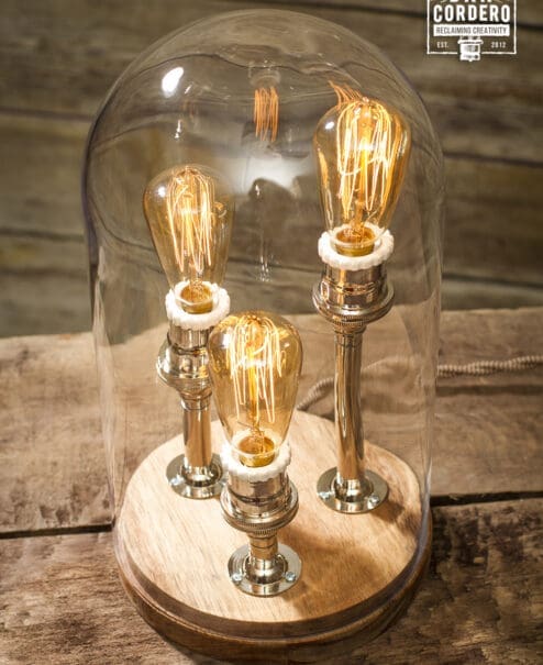 Alternative view of Chrome 3 Bulb Edison Bell Jar Lamp