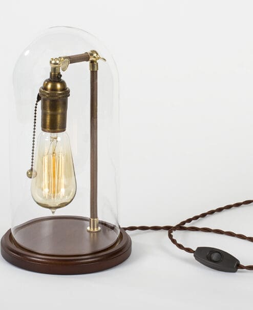 Alternative view of Edison Glass Bell Jar Table Lamp | Pull Chain