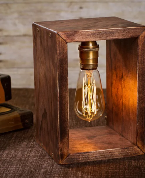 Shadow Box Edison Table Lamp | Small Version
