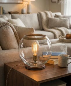 Glass Globe Table Lamp