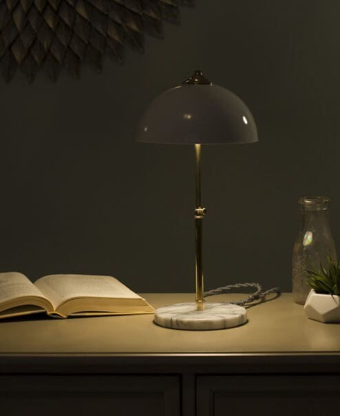 Alternative view of Marble Base Table Lamp | Brass Finish