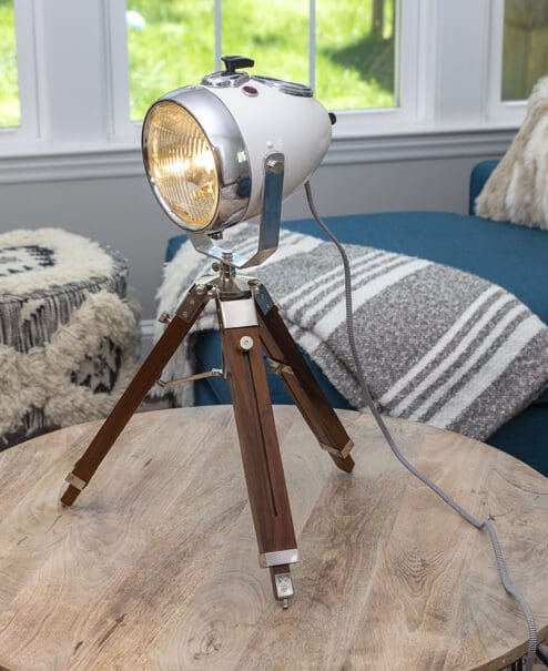 Vintage Motorcycle Headlight Table Lamp
