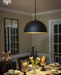 Black Hammered Dome Light