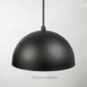 Black Hammered Dome Pendant Light