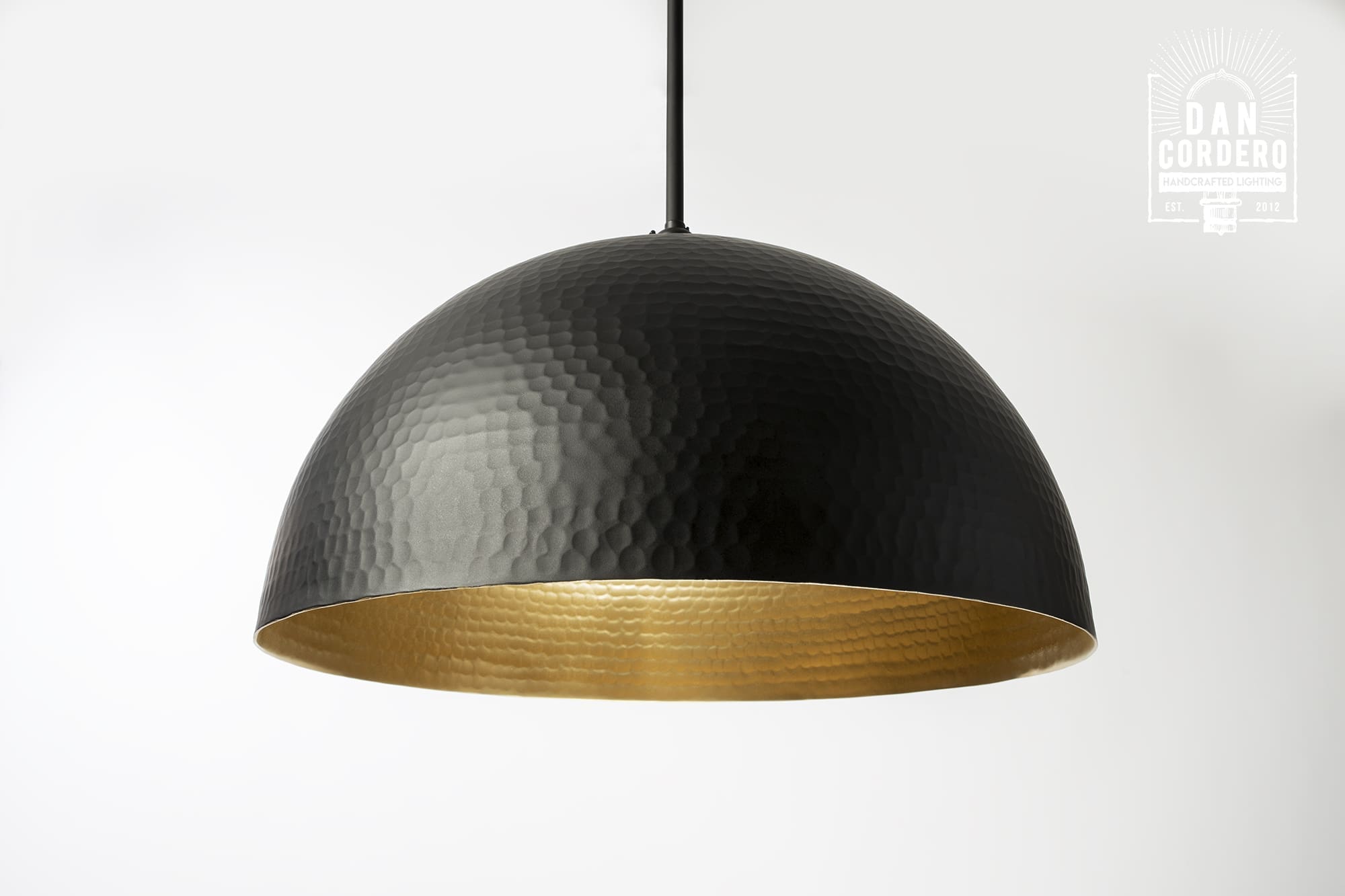 Hammered Metal Flat Black Light Fixture