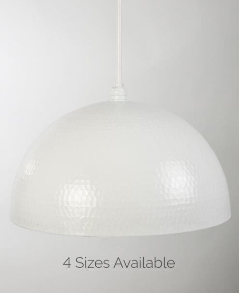 Hammered White Dome Pendant Light Fixture