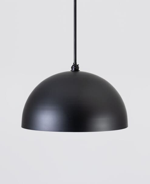 Smooth Flat Black Dome Pendant Light Fixture