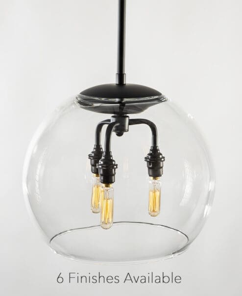 12" Glass Globe Pendant Light Fixture
