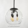 12" Glass Globe Pendant Light Fixture