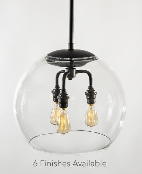 12" Glass Globe Pendant Light Fixture