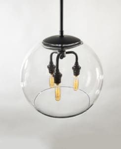 12" Glass Globe Pendant Light Fixture