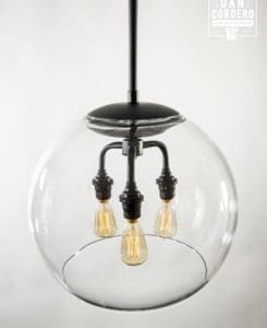 12" Glass Globe Pendant Light Fixture