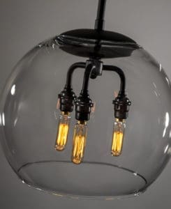 Dan Cordero Glass Globe Pendant Light Fixture
