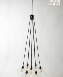 Flat Black Glass Globe Light