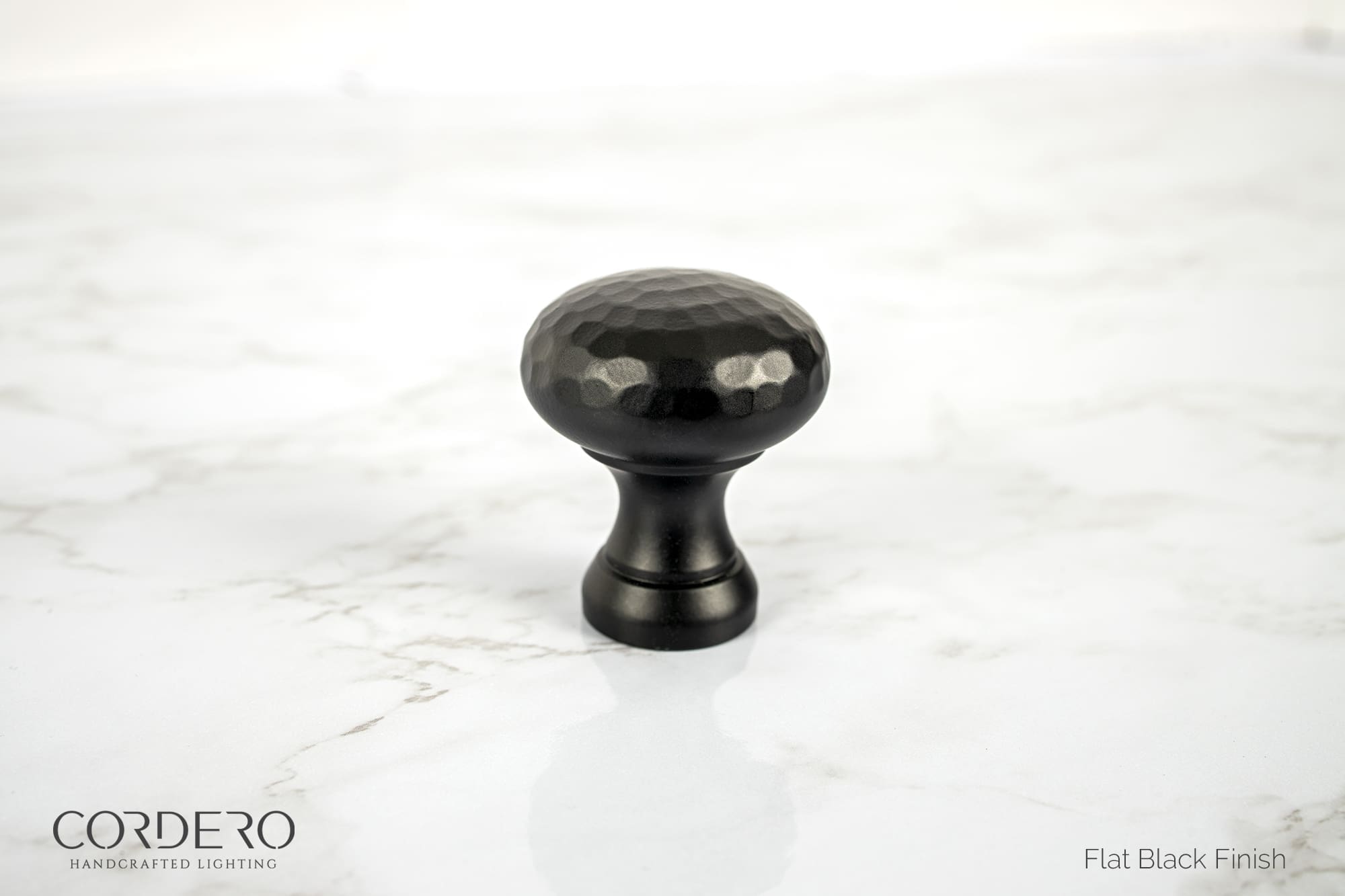 Flat Black Hammered Knob