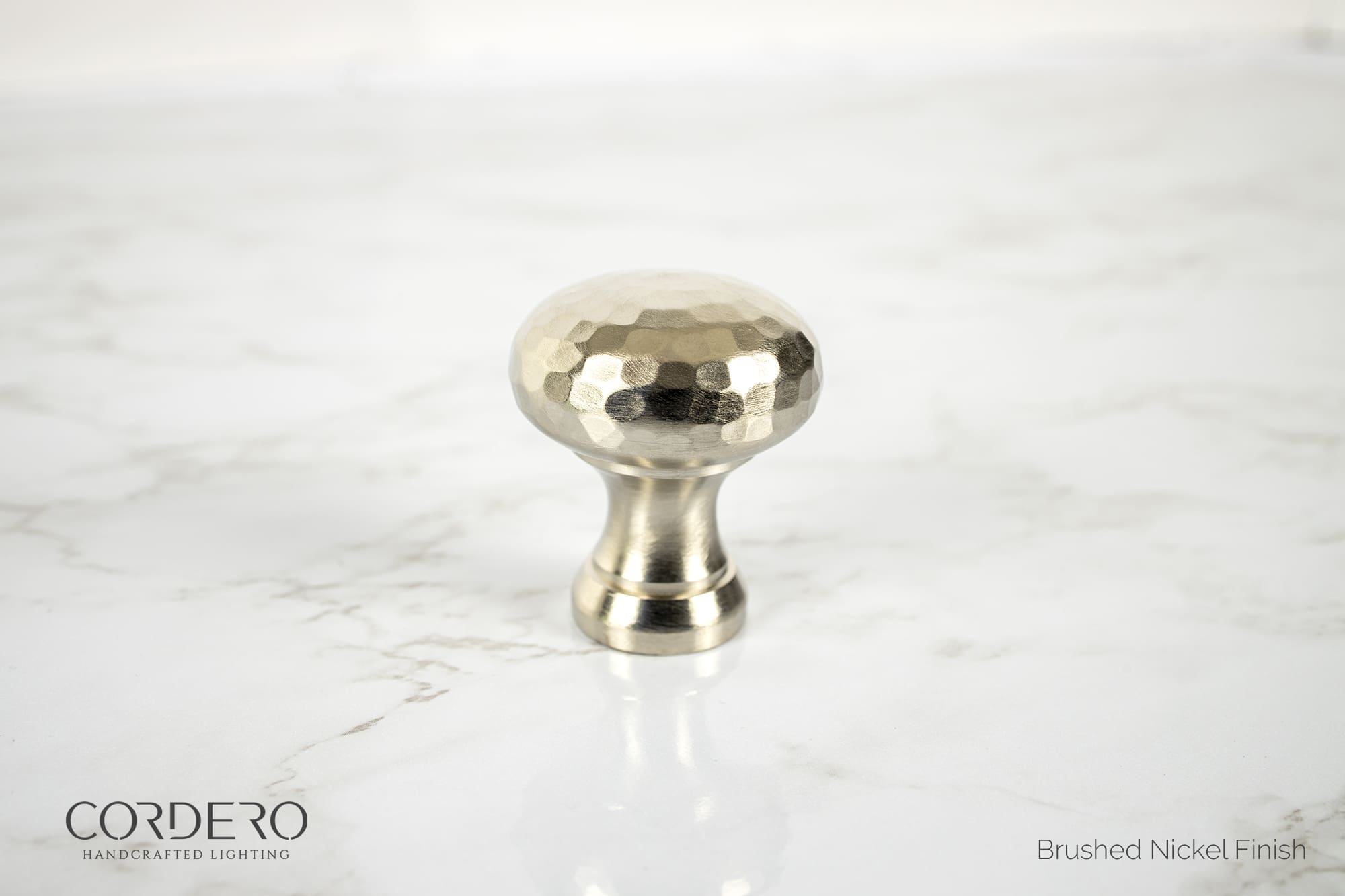 Brushed Nickel Hammered Knob
