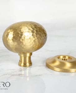 Satin Brass Hammered Door Knob