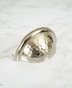 Brushed Nickel Hammered Cup Pull