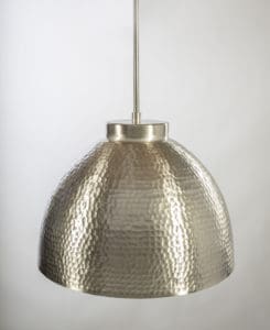Brushed Nickel Hammered Dome