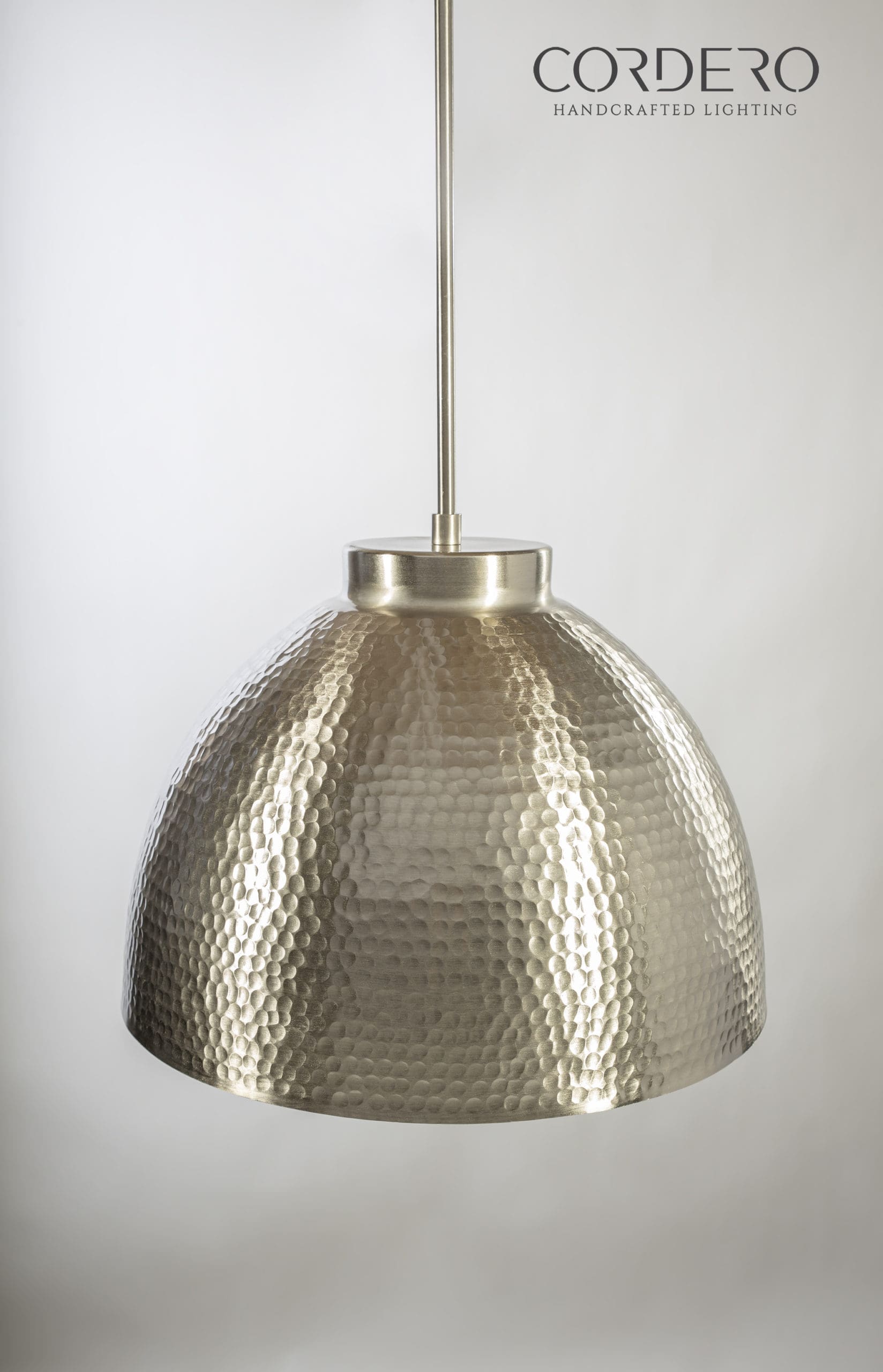 Brushed Nickel Hammered Dome