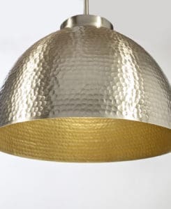 Brushed Nickel Hammered Dome