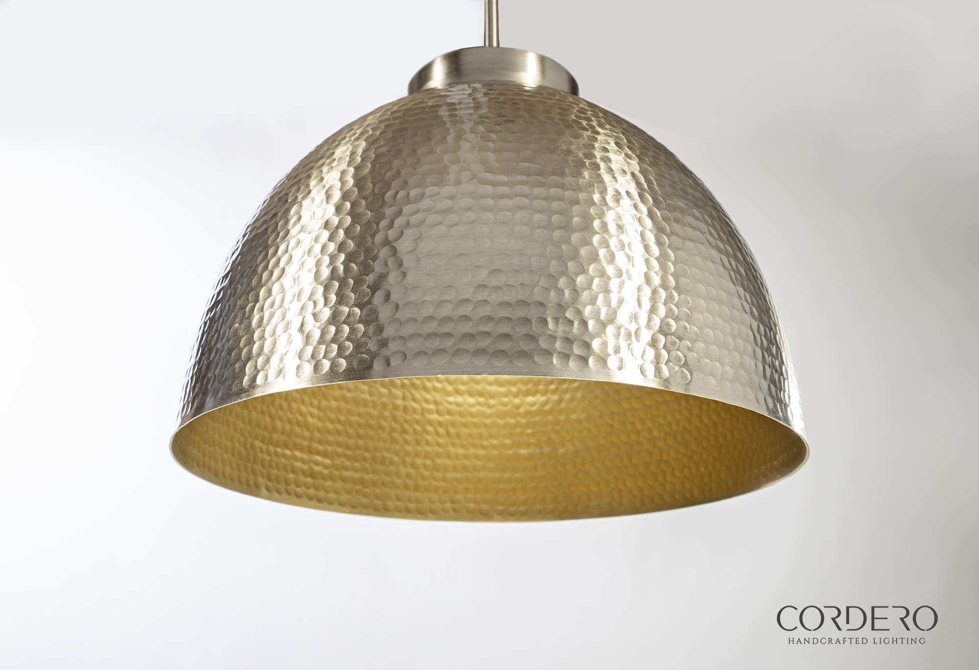 Brushed Nickel Hammered Dome