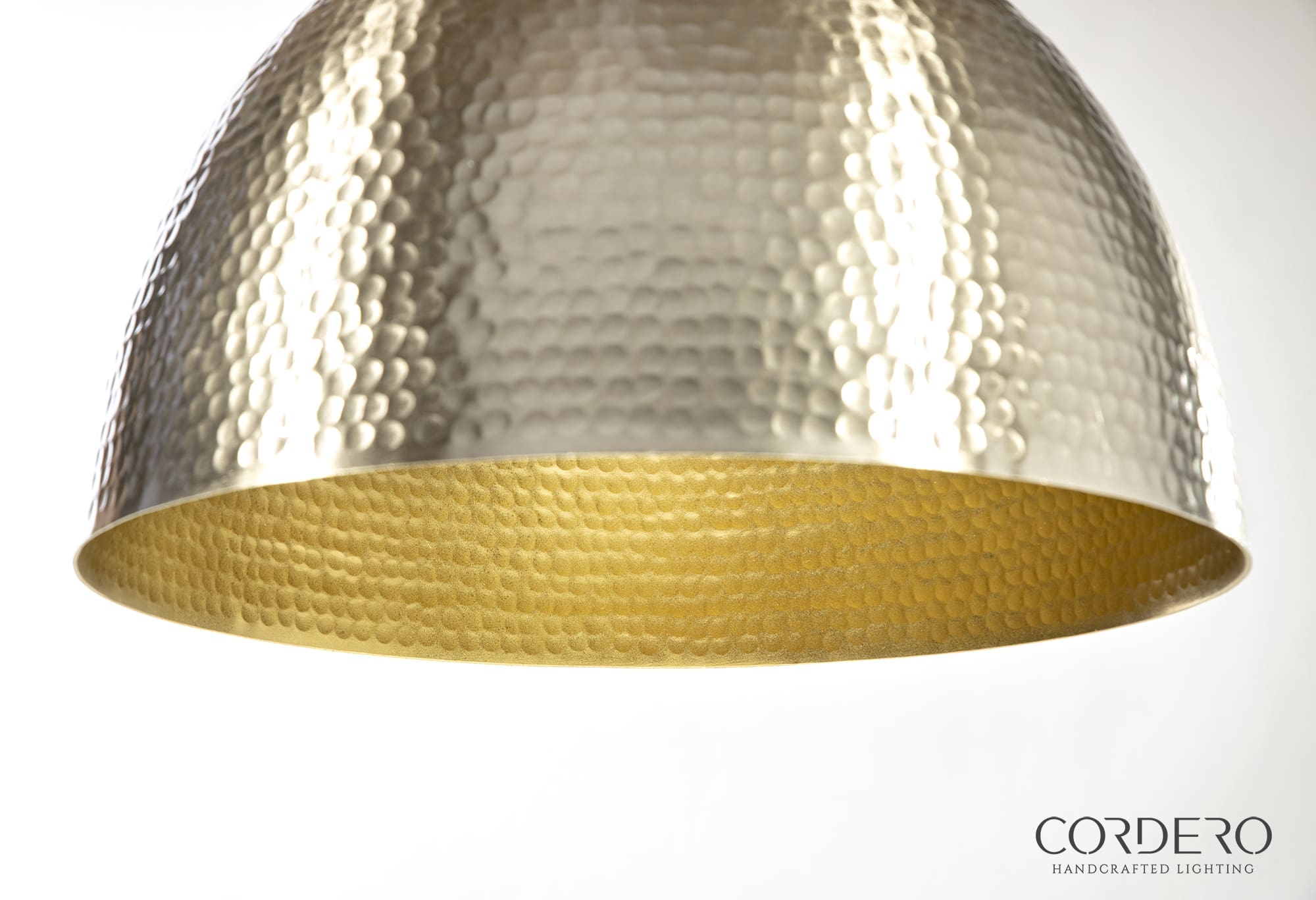 Brushed Nickel Hammered Dome