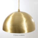 Brushed Brass Hammered Dome Pendant Light