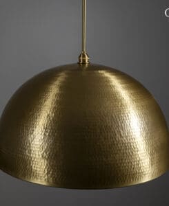 Brushed Brass Hammered Dome Pendant Light