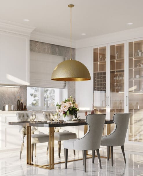 Brushed Brass Hammered Dome