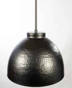 Hammered Black Dome Pendant Light