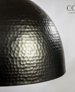 Hammered Black Dome Pendant Light