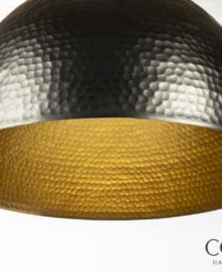 Hammered Black Dome Pendant Light