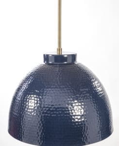 Navy Hammered Dome Light Fixture