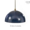 Navy Hammered Dome Pendant Light