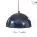 Navy Hammered Dome Pendant Light