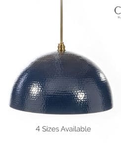Navy Hammered Dome Pendant Light