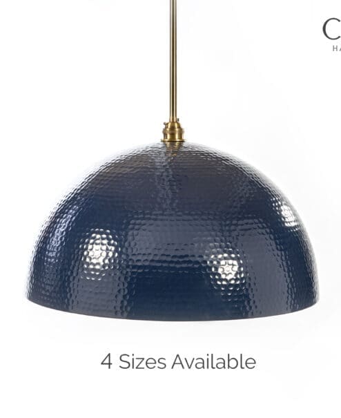 Navy Hammered Dome Pendant Light