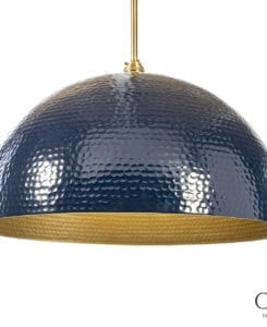 Navy Hammered Dome Pendant Light