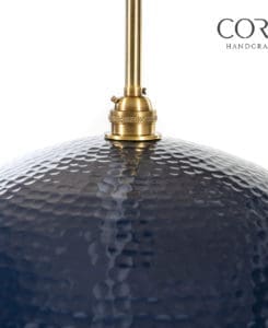 Navy Hammered Dome Pendant Light