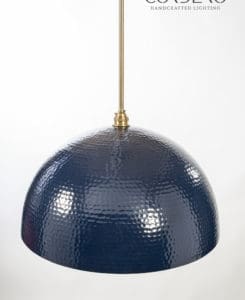 Navy Hammered Dome Pendant Light