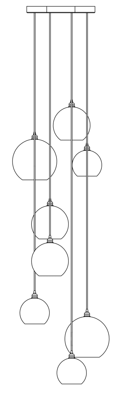 Globe Chandelier Line Art