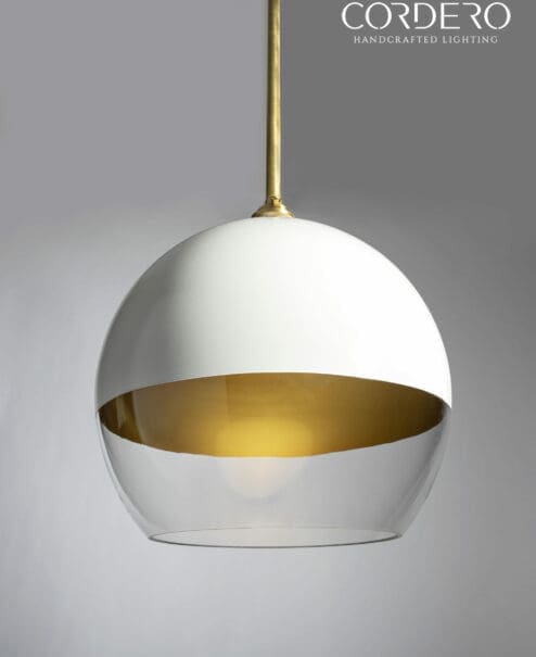 White and Gold Globe Pendant