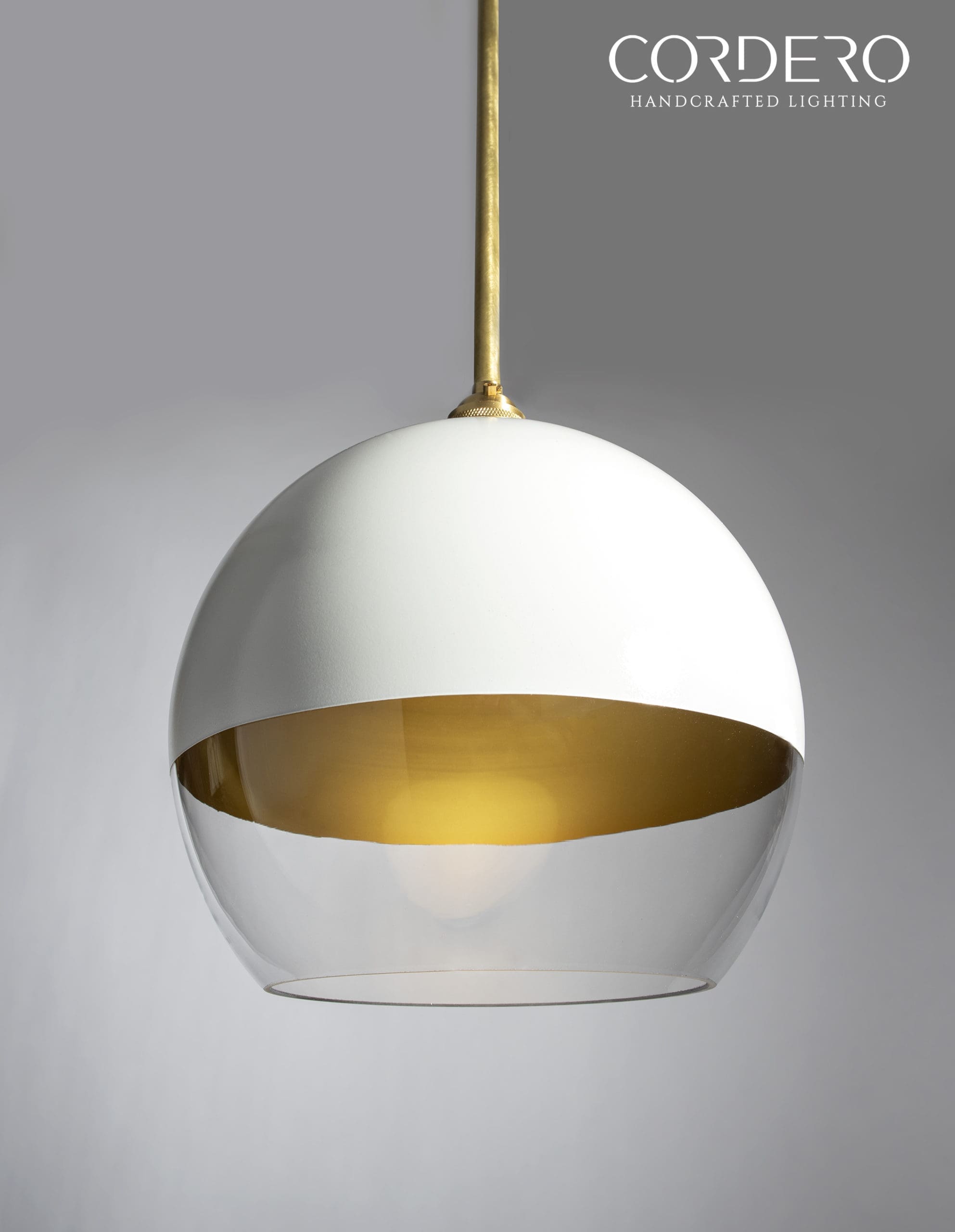 White and Gold Globe Pendant