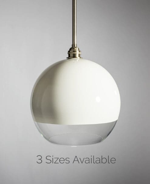 Half White Glass Globe Pendant