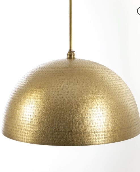 Brass Hammered Dome Pendant Light