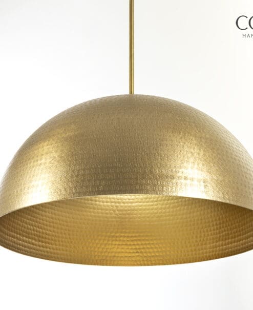 Brass Hammered Dome Pendant Light